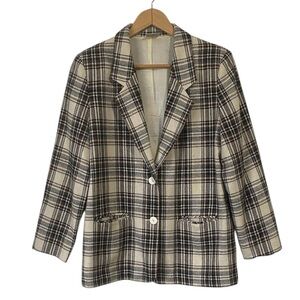 Vintage separate editions wool blend Plaid Women's Blazer jacket size 8